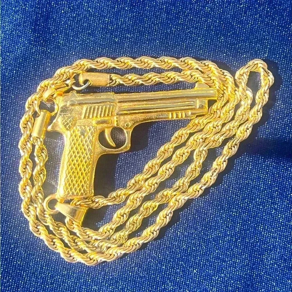 Rope Necklace with “Pistol” pendant